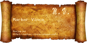 Marker Vince névjegykártya